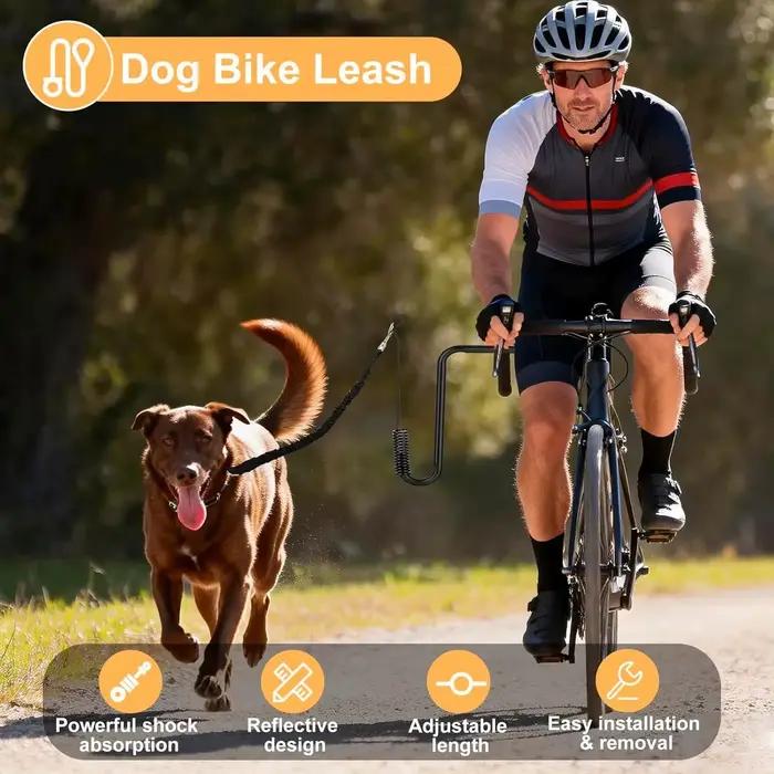 Laisse de vélo mains libres avec attache élastique antichoc pour chiens de toutes tailles occasions spéciales randonnées courses à pied sécurité visibilité nocturne