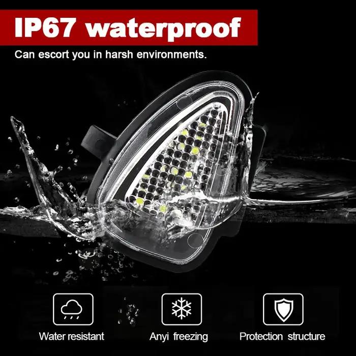 2 pièces sans erreur blanc Led sous le miroir latéral flaque lumière Canbus pour VW Golf 6 MK6 GTI R