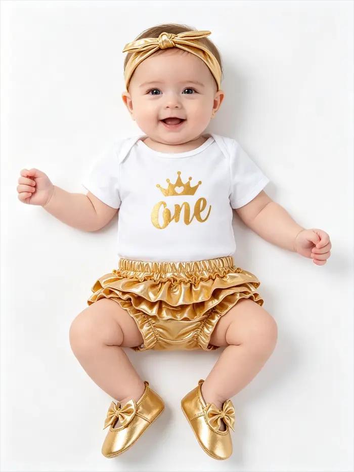 Vêtements pour nouveau-né, body pour nouveau-né, haut à manches courtes, vêtements d'anniversaire d'un an, barboteuse pour enfants filles