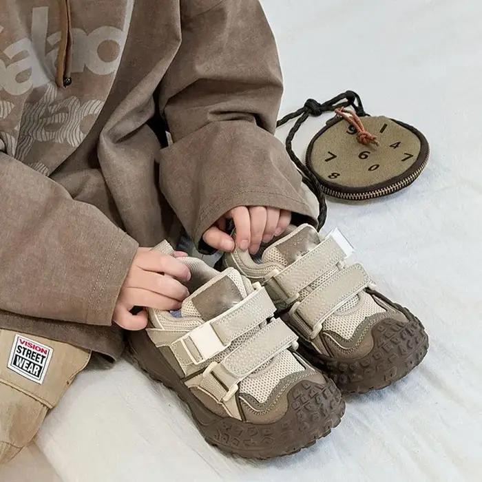 Baskets Chunky pour Enfants 2026 Nouvelles Chaussures d'Hiver en Coton à Velcro avec Semelle Crantée Antidérapante Style