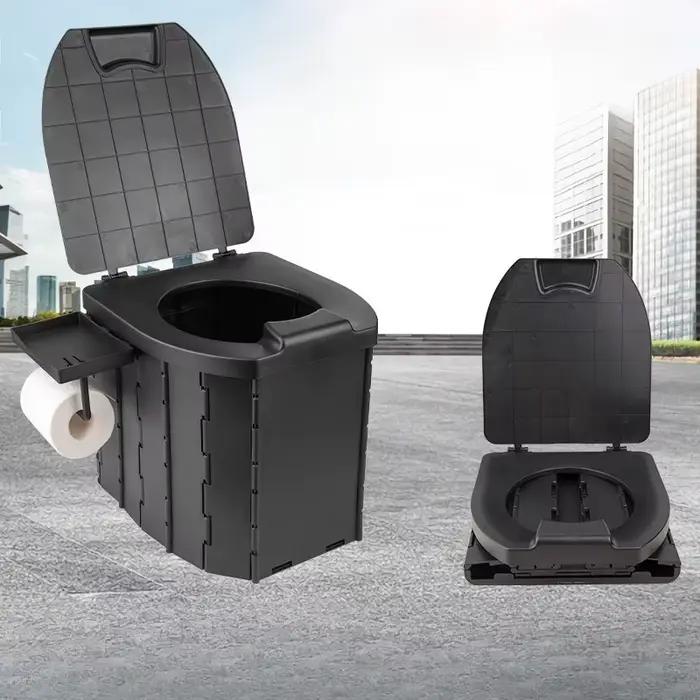 Toilettes portables pliantes avec couvercle, pour adultes et enfants, pour voiture, plage, randonnée