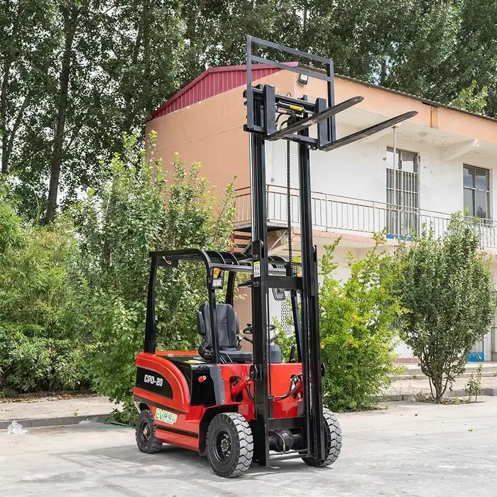 Chariot élévateur électrique 2 tonnes, mini chariot élévateur hydraulique 4x4, transpalette élévateur 3m, manutention d'entrepôt, certifié CE, personnalisable en usine