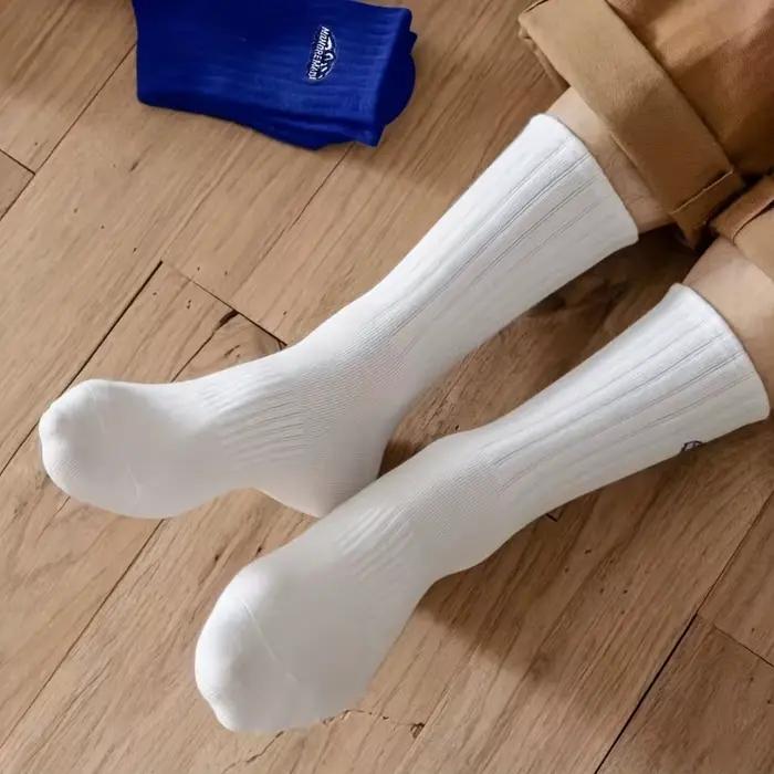 Lot 4 paires chaussettes unisexe motifs peinture à l'huile - Mi-mollet respirantes casual polyvalentes