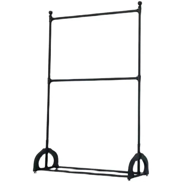Présentoir pour magasin de vêtements modèle double couche réglable et sur pied style modern minimalism matériau métal robuste pour présentation vêtements boutique élégance harmonie