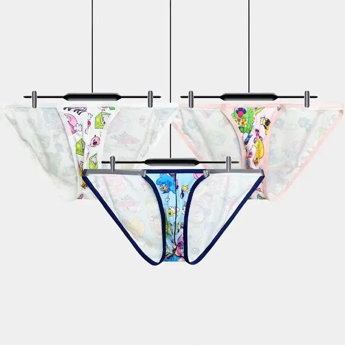 Caleçons imprimés de dessins animés amusants pour hommes sous-vêtements confortables en nylon et coton ajustés pour homme occasions spéciales