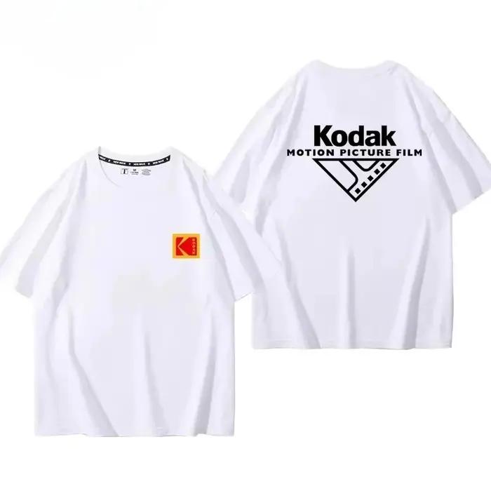 T-shirt vintage imprimé pour homme Kodak été 2026, 100% coton, sportif, décontracté, ample et confor