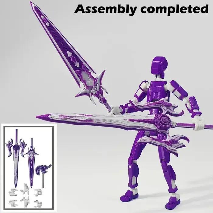 Figurine articulée Dummy 13 avec 3 épées de feu et mains interchangeables, à assembler soi-même, accessoire pour stop-motion, jouet anti-stress, cadeau