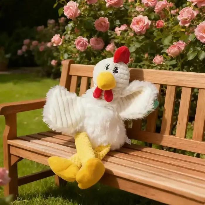 Peluche réaliste poulet aux longues pattes