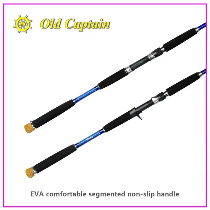 Canne à pêche Old Captain 1,6 m (5 pieds) très résistante, pointe solide, pour bateau, casting XH, p