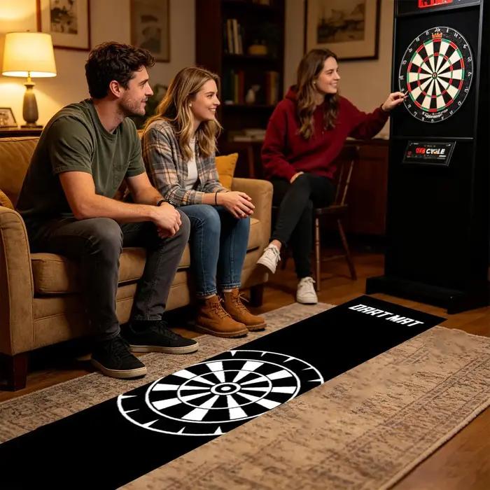 Tapis de jeu de fléchettes pour sol, protection de sol portable avec ligne de lancer pour salle de jeux, centre de loisirs, club sportif