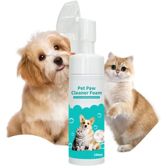 Nettoyant pour pattes pour chiens et chats – Nettoyant moussant sans rinçage avec extrait de concomb