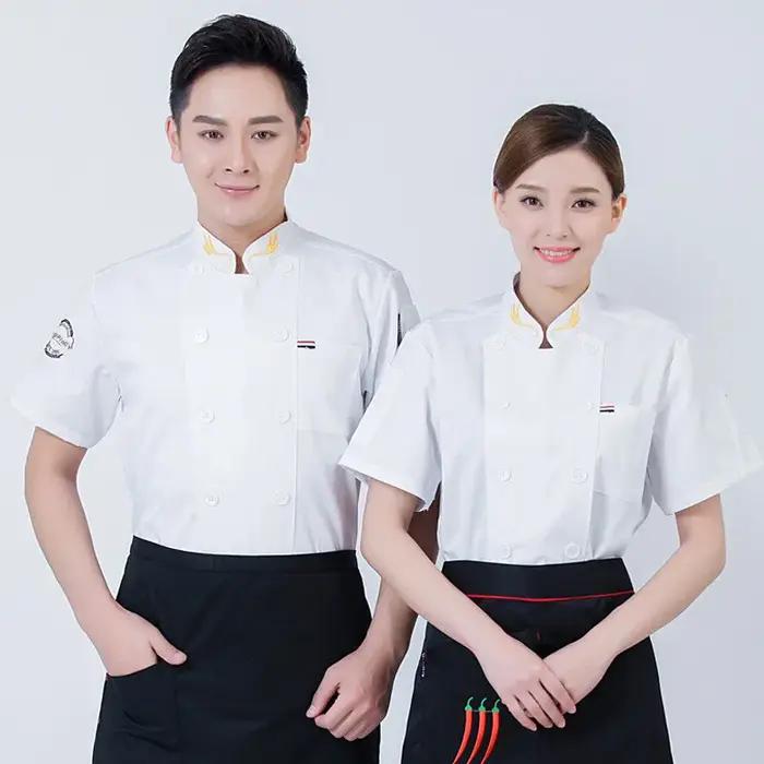 Vêtements de travail pour chef de cuisine, vêtements d'été à manches courtes, vêtements pour hôtel, restaurant, cafétéria, boulangerie, pâtisserie, vêtements de chef spécialisé