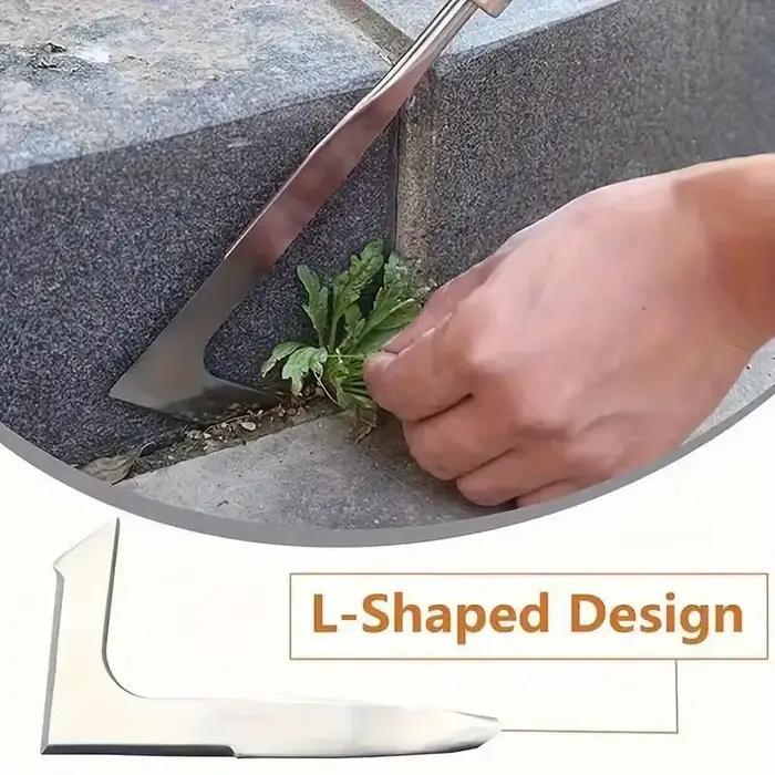 Outil de désherbage en acier inoxydable pour jardinage main facile à utiliser pour cour patio allée durable efficace harmonieux ambiance relaxante entretien simple occasions spéciales