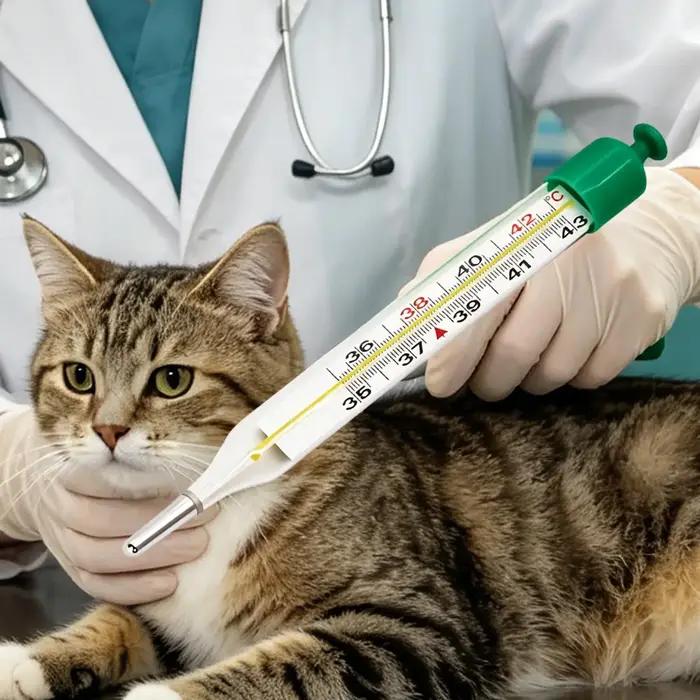Thermomètre pour animaux de compagnie avec cordon extensible et clip pour la queue, capteur de température vétérinaire pour chiens, chats, chevaux, bovins, moutons, bétail d'élevage