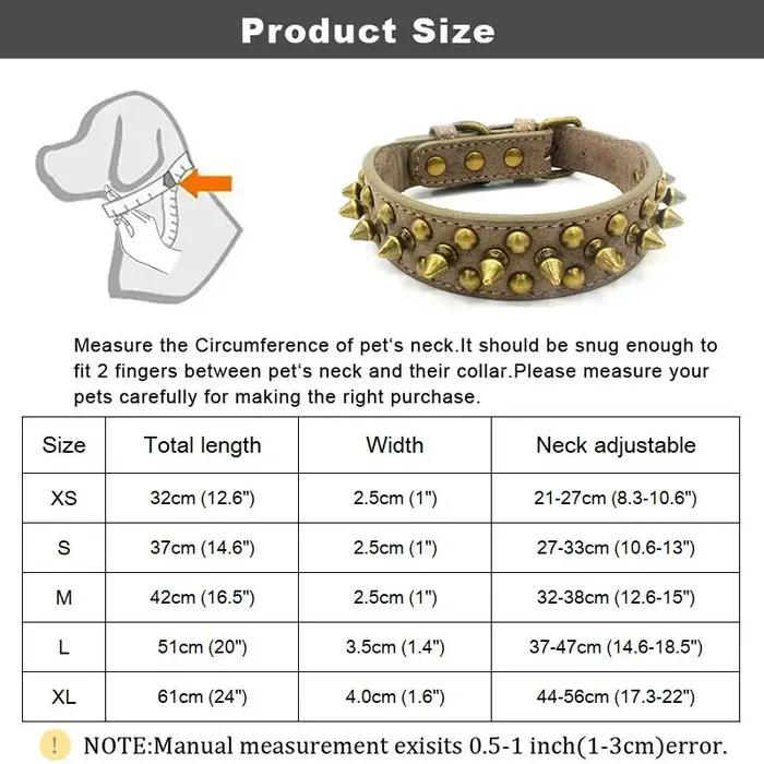 Collier rétro en cuir pour chiens bouledogue français Pitbull avec rivets dorés pour petites et grandes races chiens occasions spéciales