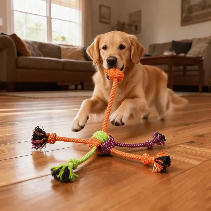 Jouet à nœud interactif Durable et résistant aux morsures pour chiens