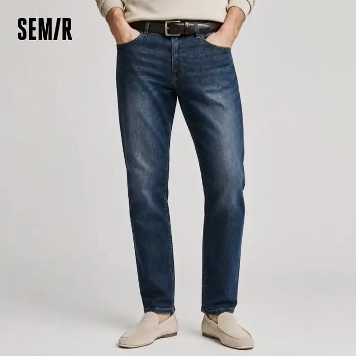 Jeans Hommes Semir Stretch 2026 Vintage Lavé Coupe Droite Style Urbain Décontracté Occasions Spéciales Garde-Robe Polyvalentes