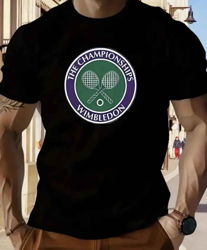Amateur de tennis. Championnats de Wimbledon pour hommes. T-shirt imprimé