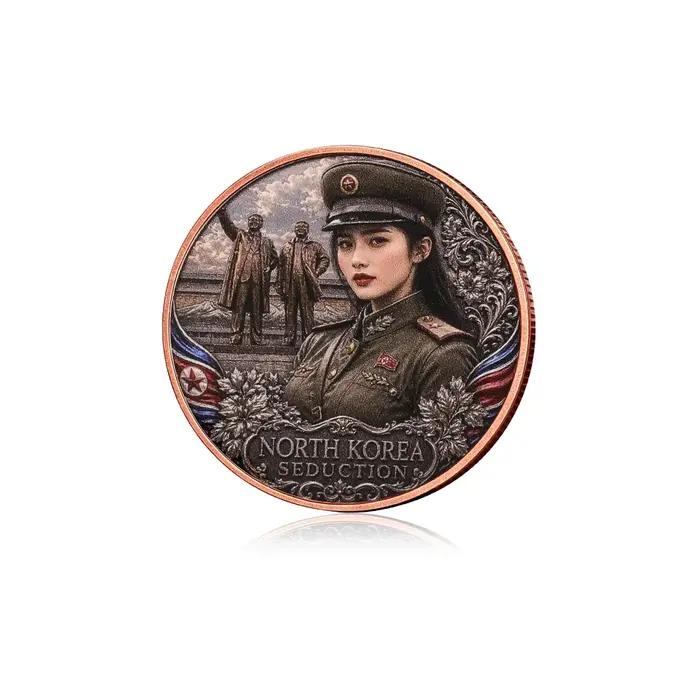 Pièce de Monnaie en Cuivre Pur 999 de 1 Oz Collection Commémorative Nord-Coréenne Occasions Spéciales Décoration Maison Artisanal