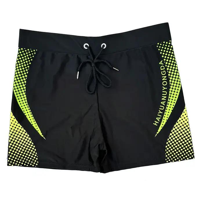 Maillot de bain imprimé graphique géométrique et lettre pour homme, short extensible, taille europée