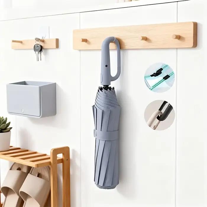 Parapluie pliant automatique avec nervures renforcées mains libres pour femmes et hommes résistant au vent et aux intempéries occasions spéciales
