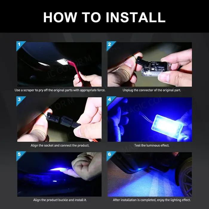Lumière de plancher de voiture LED RVB, lampes décoratives, accessoires intérieurs, plancher, porte,