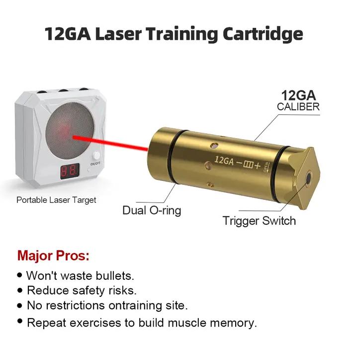 Cartouche d'entraînement Laser à point rouge 12GA