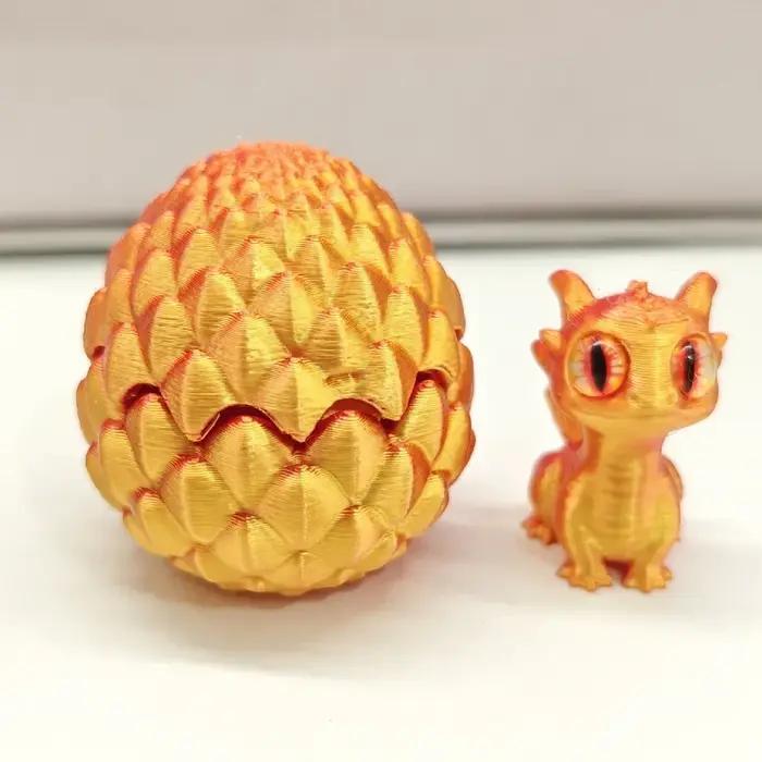 Mini Dragon imprimé en 3D avec œufs