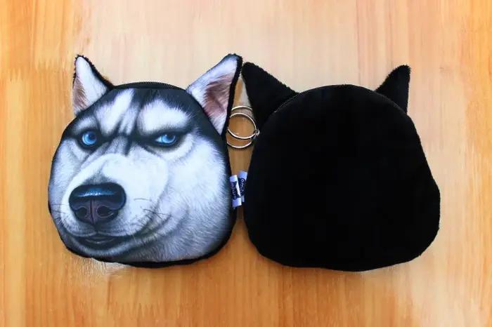 Sac de rangement mignon en forme de chien Akita Husky pour rangement et organisation des petits objets voyage pour enfants et adultes polyestère durable multicolore occasions spéciales
