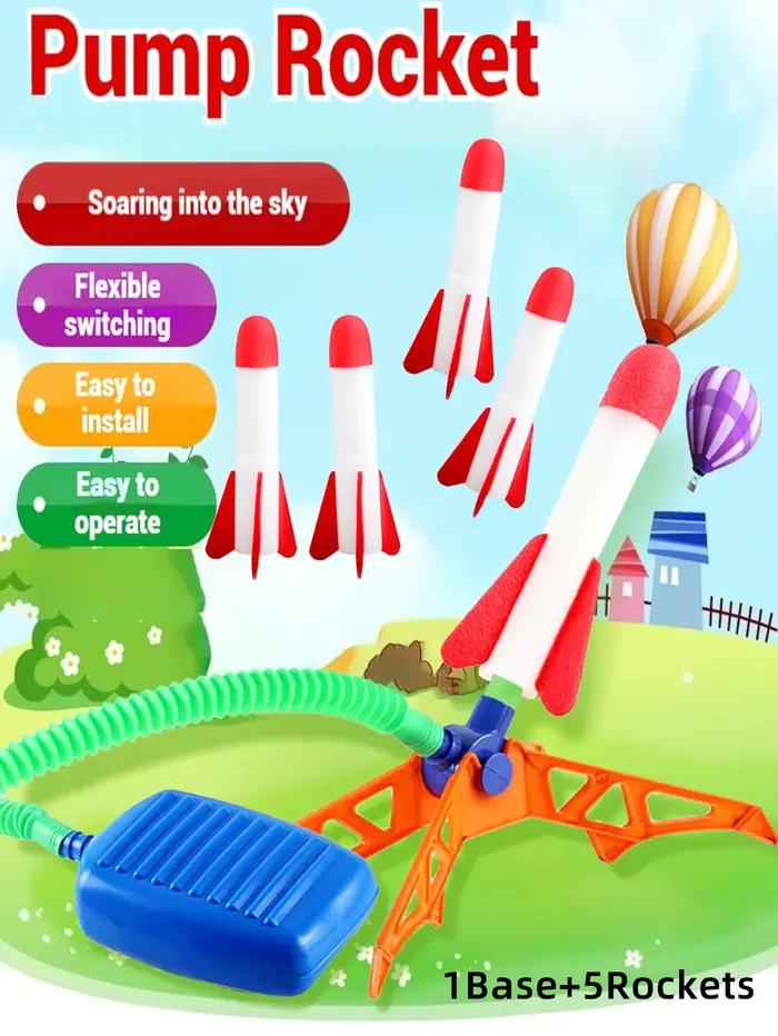 Lanceur de pédale de fusée en mousse pour enfants, jouet volant de fusée en plein air, jeu actif pour garçons et filles, occasionnellement adapté pour les adolescents
