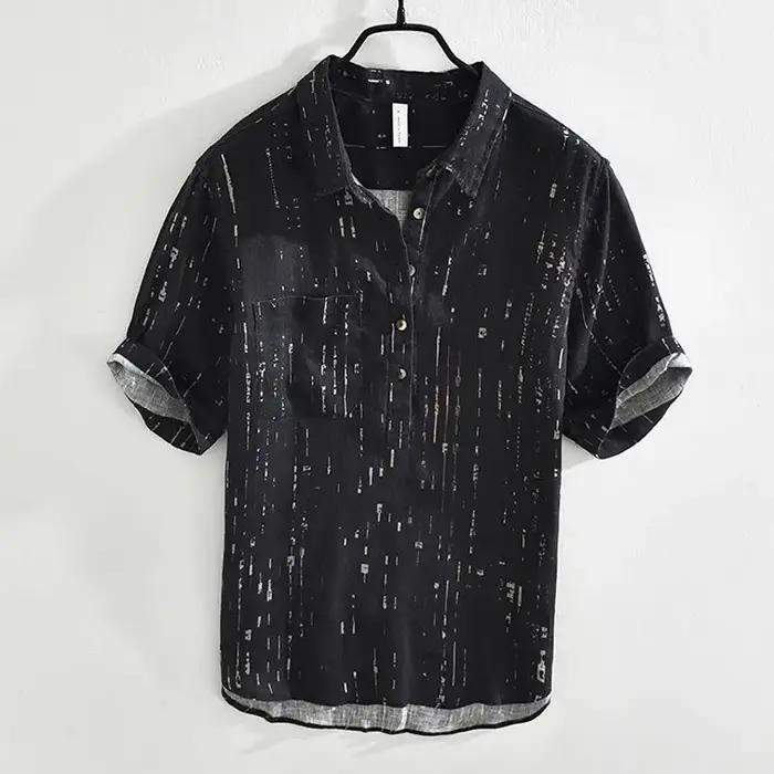 Vêtements d'été pour hommes, nouvelle mode décontractée, polyvalente, haut à manches courtes, ample,