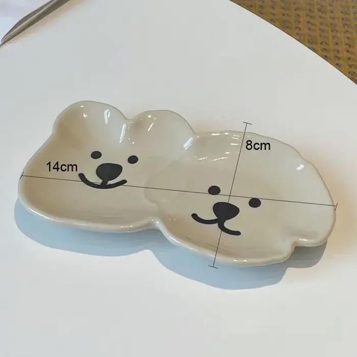 Assiette d'assaisonnement CZSAE en céramique dessin animé pour plats épicés et desserts créatifs occassions spéciales