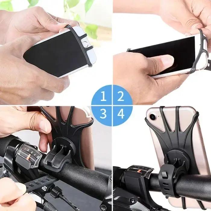 Accessoires universels pour Scooter, Support élastique antichoc en Silicone, Support pour téléphone