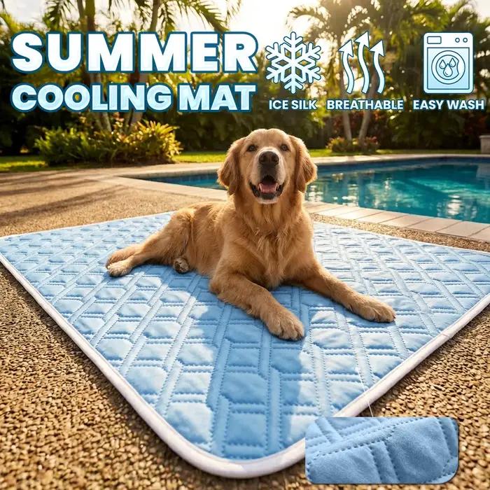 Tapis rafraîchissant pour animaux de compagnie S-XXL, lit rafraîchissant pour chien, lavable, base antidérapante, grand tapis de refroidissement pour animaux, accessoires pour animaux.