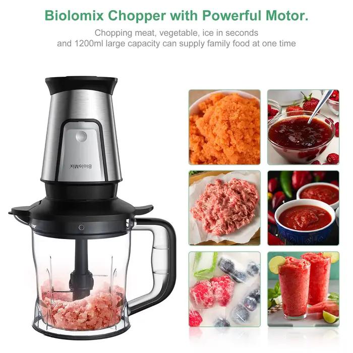 BioloMix-Robot Culinaire Multifonctionnel 3 en 1, Mixeur Portable Ju479, Hachoir à citrouille et Bro