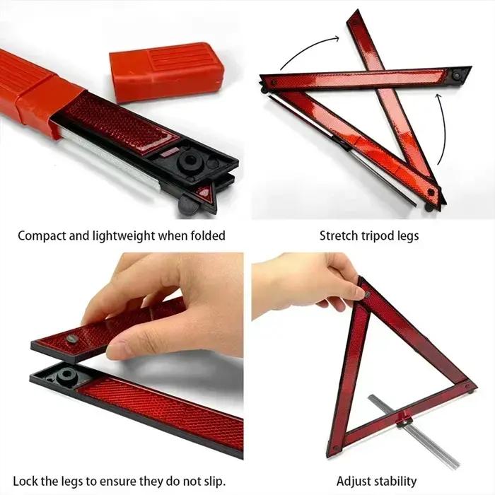 Triangles de signalisation de sécurité automobile pliables