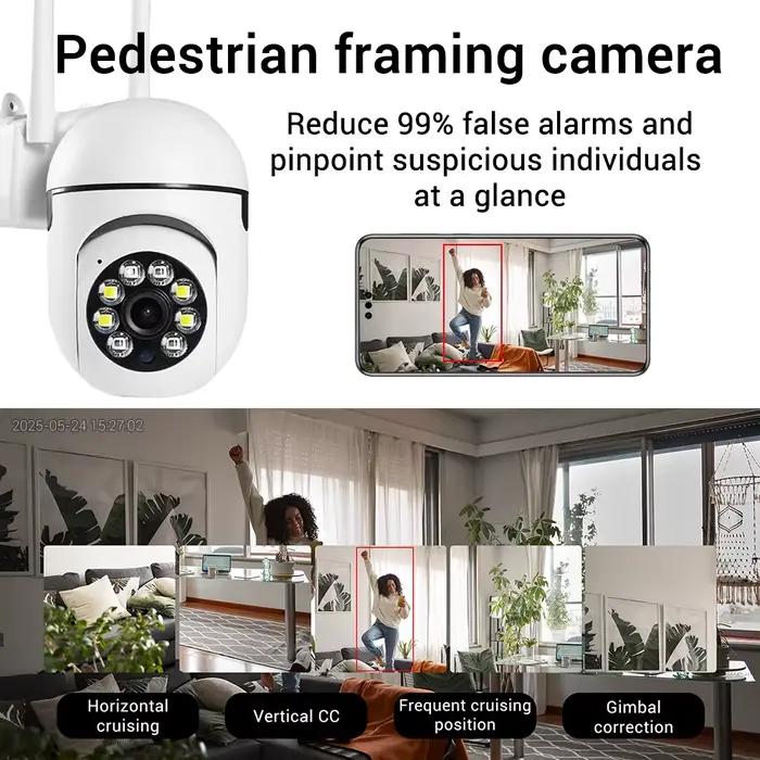 Caméra de surveillance intérieure O-Kam Pro 8MP WiFi 2.4G avec zoom 5x pour sécurité domicile chasse