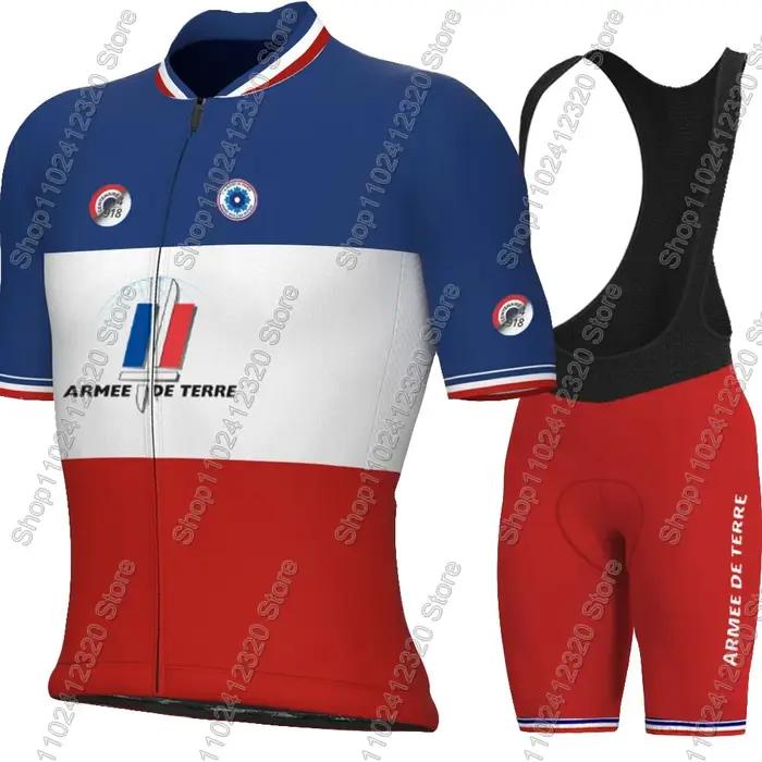 Ensemble Maillot et Cuissard Cycliste Équipe de France 2026 Maillot et Short de Cyclisme Hommes Saison Été Polyester Lycra Occasions Spéciales