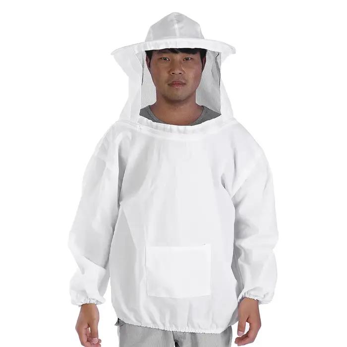 Combinaison d'Apiculture Polyester Gris Clair Veste de Protection Apiculteur Occasions Spéciales Adultes