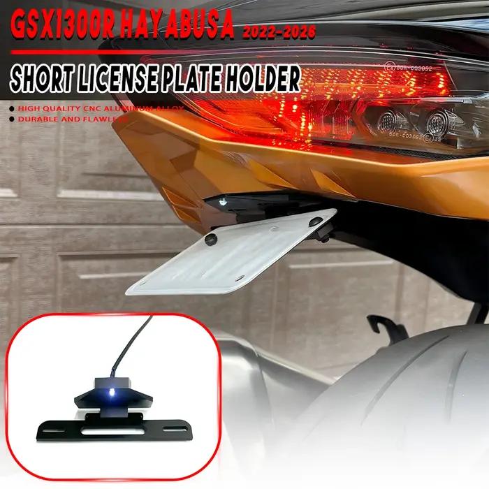 Support de plaque d'immatriculation en alliage d'aluminium anodisé noir pour Suzuki GSX1300R Hayabusa 2022 2023 2024 2025 2026 élégant à offrir pour améliorer l'esthétique et la sécurité de la moto