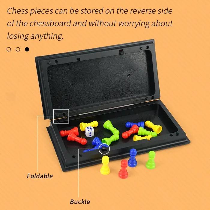 Ensemble de jeu de Backgammon d'échecs Ludo Portable, planche pliable, jouet de fête pour enfants en famille