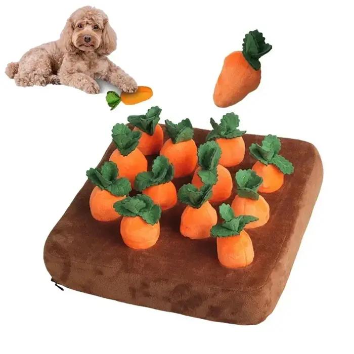 Jouets pour chiens tapis à reniflage pour animaux de compagnie carotte en peluche