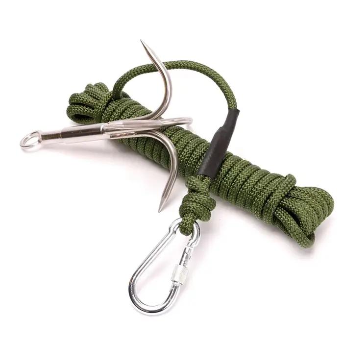 Mousqueton à griffes en acier inoxydable pour randonnée, crochet d'escalade multifonctionnel, grappi