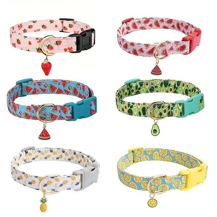 CP602/611-collier de chien de compagnie à motif de fruits avec pendentif en métal