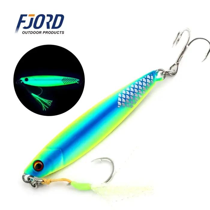 FJORD plat lent lueur métal gabarit plomb leurre de pêche sel 20g 30g 40g 60g rivage coulée appâts artificiels crochets