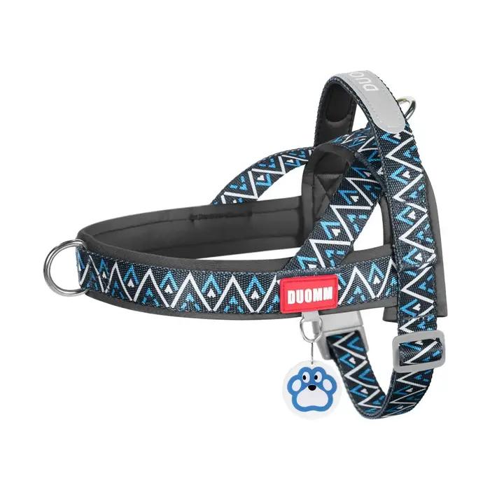 Harnais de chien de style selle pour la promenade, anti-évasion, motif géométrique triangulaire, har
