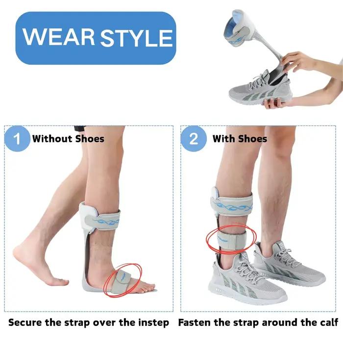 Attelle de pied tombant AFO, stabilisateur de pied tombant, support AFO pour la marche, léger, réglable, polyéthylène, convient à la plupart des chaussures facilement