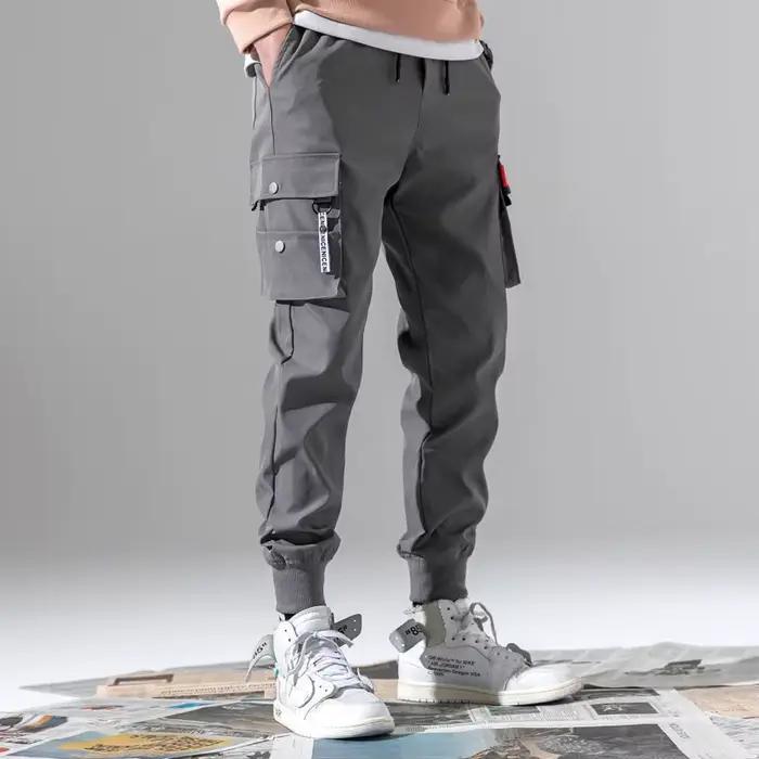 Pantalon Cargo tendance de couleur unie pour hommes