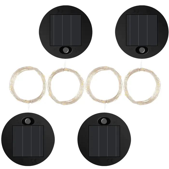 4/2pc lanterne solaire lumière remplacement haut LED panneau