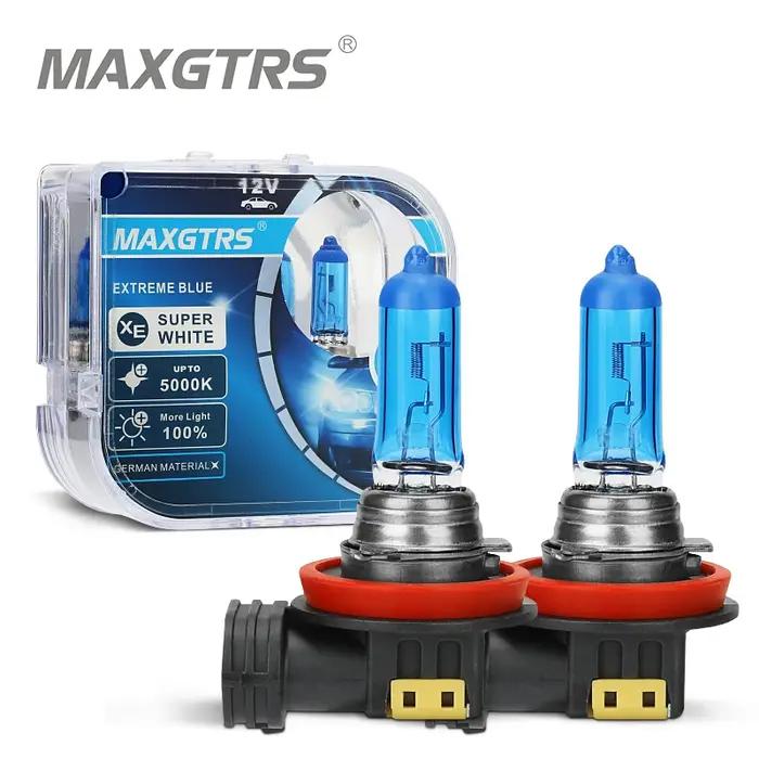 2 ampoules halogènes Super lumineuses H1 H4 H7 H8 H11 9005 HB3 9006 HB4 100W 12V 5000K phares de voi